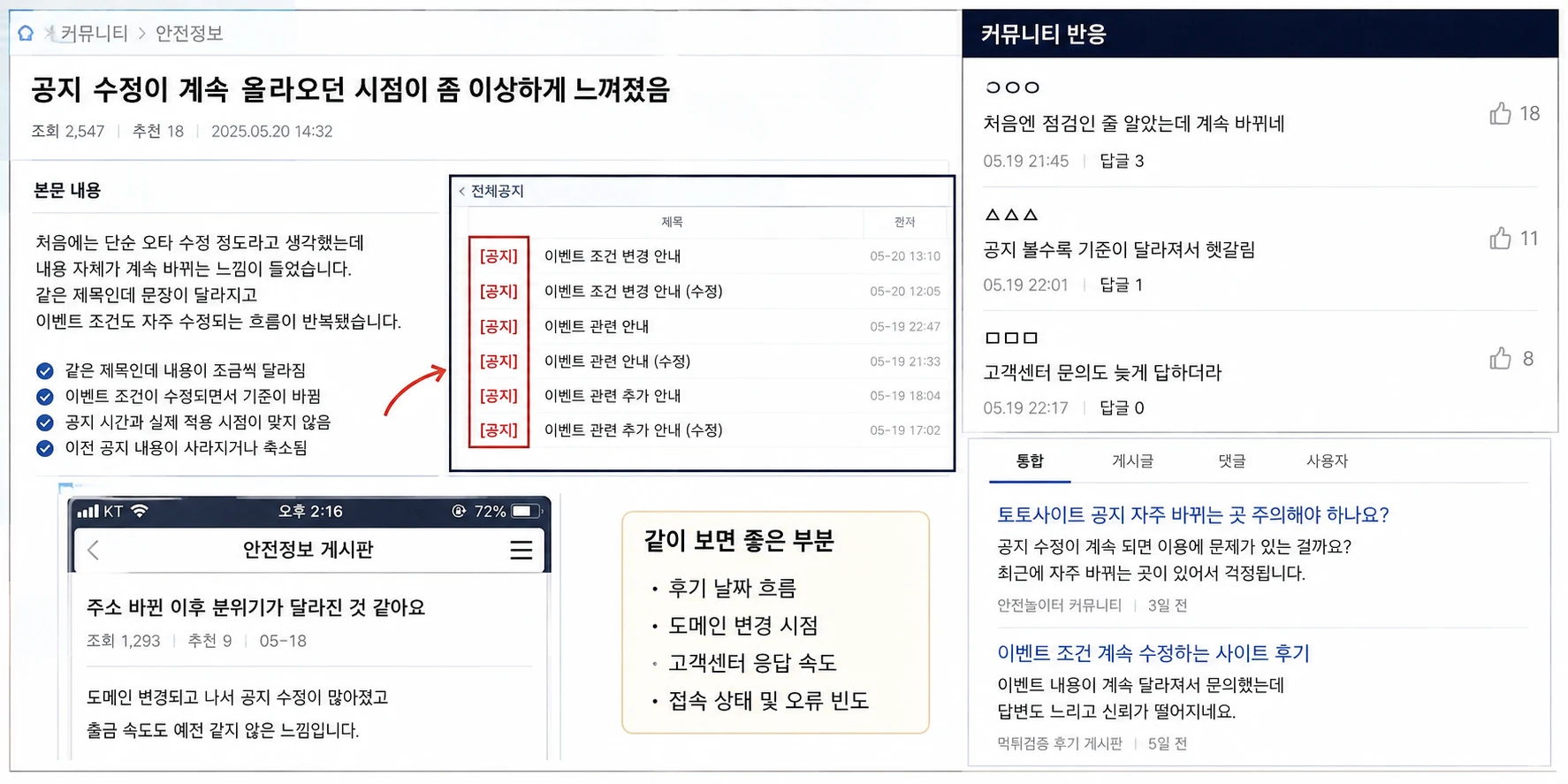 공지 수정이 계속 올라오던 시점이 좀 이상하게 느껴졌음