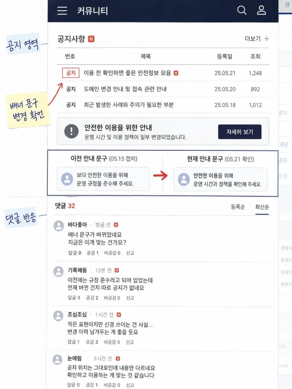 배너 문구 하나 바뀌었을 뿐인데 이전 기록이 더 궁금해졌음 체크리스트 이미지