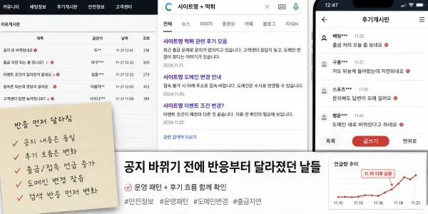공지 바뀌기 전에 반응부터 달라졌던 날들 대표 이미지