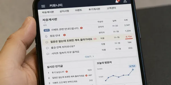질문은 없는데 조회만 계속 올라가던 화면 대표 이미지
