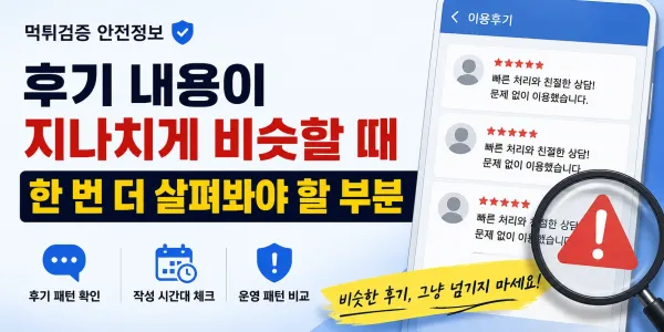 후기 내용이 지나치게 비슷할 때 한 번 더 살펴봐야 할 부분 대표 이미지