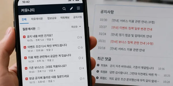 공지 교체가 잦아질수록 질문 게시판이 더 복잡해졌음 대표 이미지
