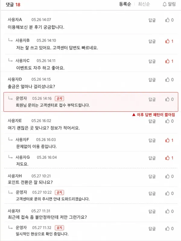 좋은 평가만 줄지어 있으면 오히려 빈칸이 눈에 들어왔음 체크리스트 이미지