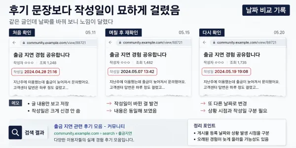 후기 문장보다 작성일이 묘하게 걸렸음 대표 이미지